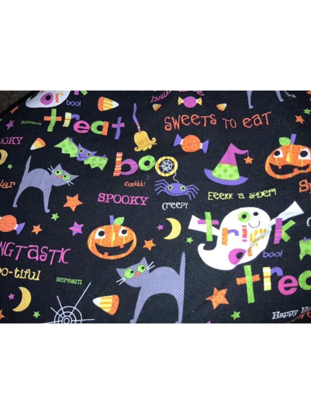 Halloween Nurse Scrub Top size Lg Pumpkins Ghost